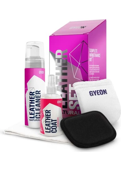 Gyeon Q²m Leatherset Natural Modern Deri Günlük Hafif Temizlik ve Bakım Seti (5 Parça) - 200 ml
