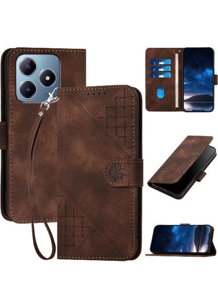 Ayrılabilir El Kayışı Deri ile Realme C63 Için Flip Case (Yurt Dışından)