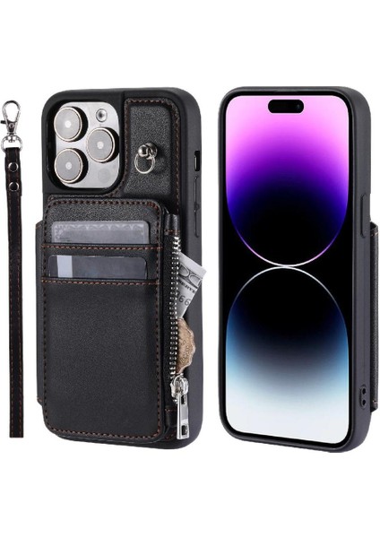 Cüzdan Kılıf IPhone 13 Için Pro Max Pu Deri Kickstand Flip Folio Kılıf 3 (Yurt Dışından)