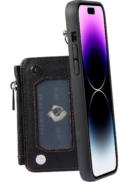 Cüzdan Kılıf IPhone 13 Için Pro Max Pu Deri Kickstand Flip Folio Kılıf 3 (Yurt Dışından)