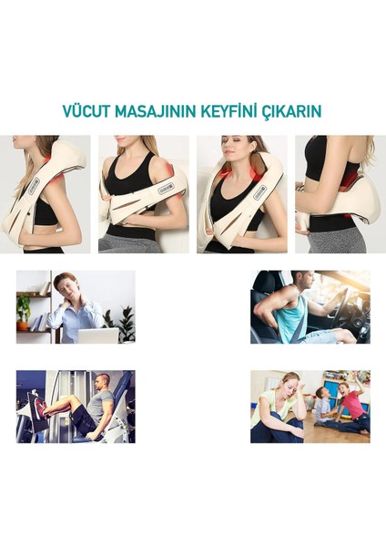 Isıtmalı ve Ovmalı Boyun Sırt Bel Masaj Aleti, Ev, Ofis, Araç Kullanımı indirimleri