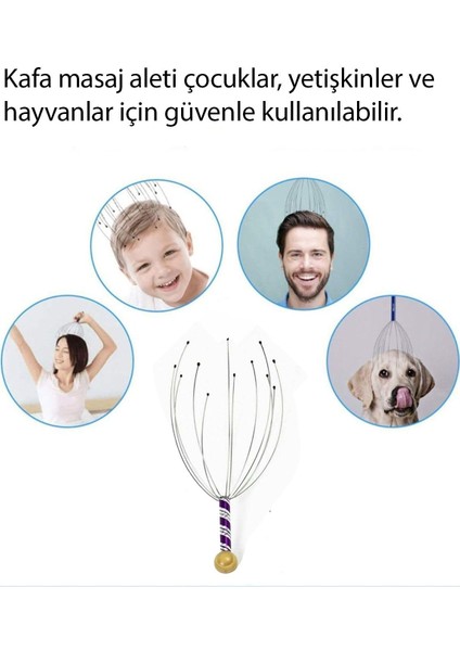Kafa Masaj Aleti Kaşıma Teli Baş Boyun Bacak Sırt Kafa Derisi Masaj Aparatı Saç Köklerini Uyarıcı