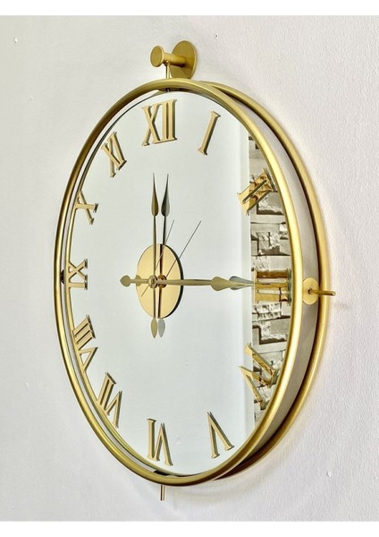Duvar Saati Tinatti Gold Saat Aynalı Saat Roma Rakamlı Aynalı Gold Saat Duvar Saati modelleri