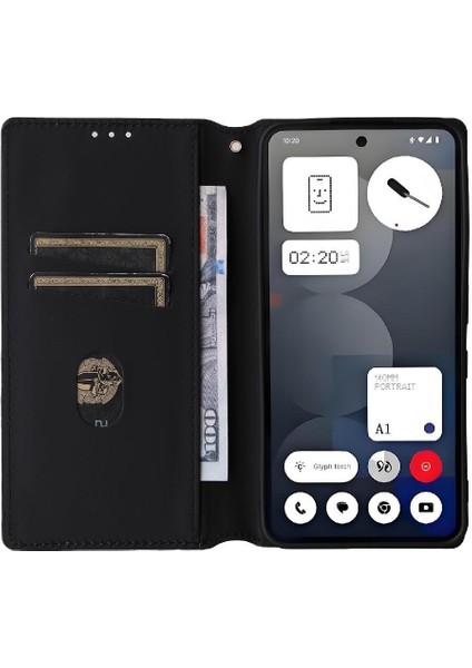 Nothing Phone 3A Pro Kart Yuvaları Tutucu Pu Deri 3D Desen Için Kılıf (Yurt Dışından)