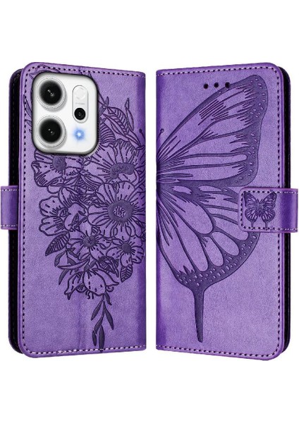 Oppo RENO14 Pro 5g Kabartma Kelebek Manyetik Premium Deri Için Kılıf (Yurt Dışından) fırsatları