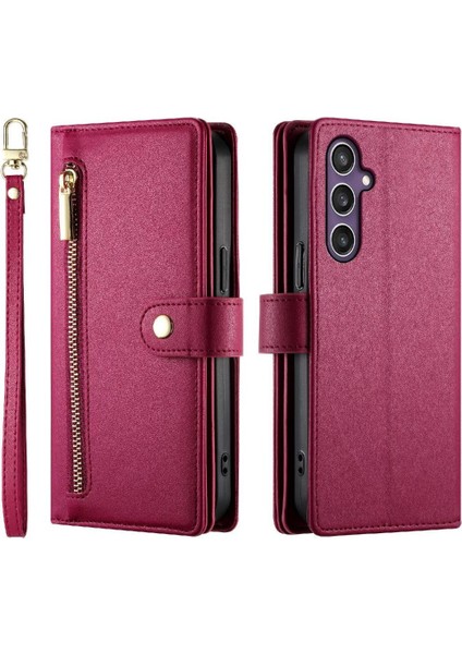 Samsung Galaxy S24 Crossbody Kayış Iş Cüzdan Standı Için Flip Case (Yurt Dışından) modelleri