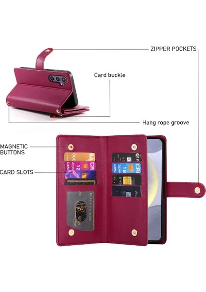 Samsung Galaxy S24 Crossbody Kayış Iş Cüzdan Standı Için Flip Case (Yurt Dışından) indirimleri