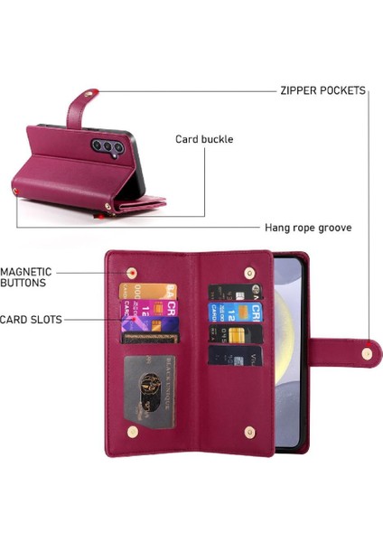 Samsung Galaxy S25 Çok Fonksiyonlu Standı Crossbody Kayışı Için Flip Case (Yurt Dışından) indirimleri