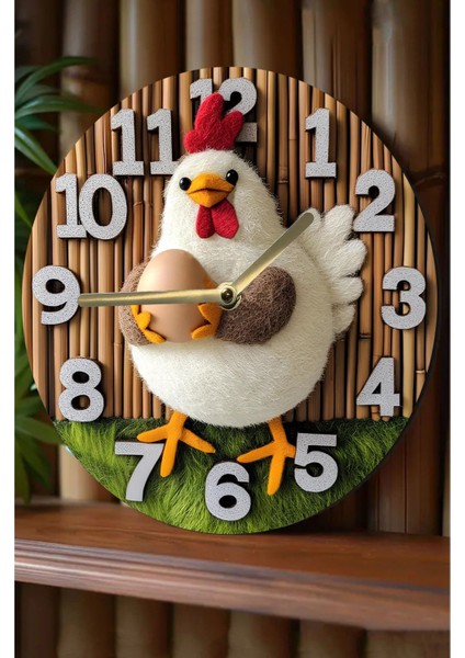 Sessiz Yuvarlak Ahşap Duvar Saati, Kuvars 3 Boyut Görünümlü 2d Saatler