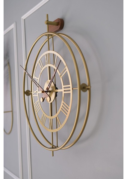 Romera Classic Exclusive (Gold) , Modern Dekoratif Metal Duvar Saati