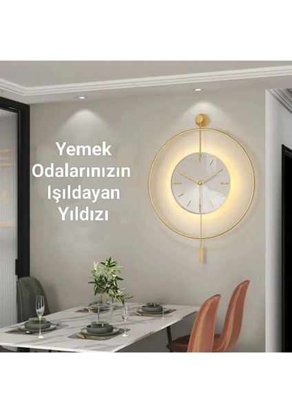 Timelles Kristal-Orta Boy (37X55CM) , (3 Pil Dahil ) Quartz Mekanizmalı Metal Duvar Saati