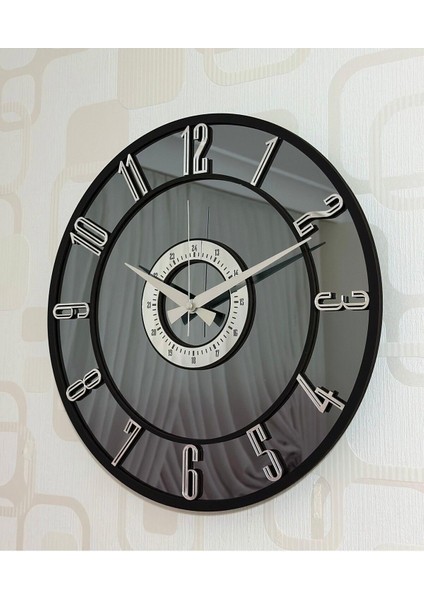 Aynalı Duvar Saati ( Gerçek Ayna) 40 cm Modern Tasarım