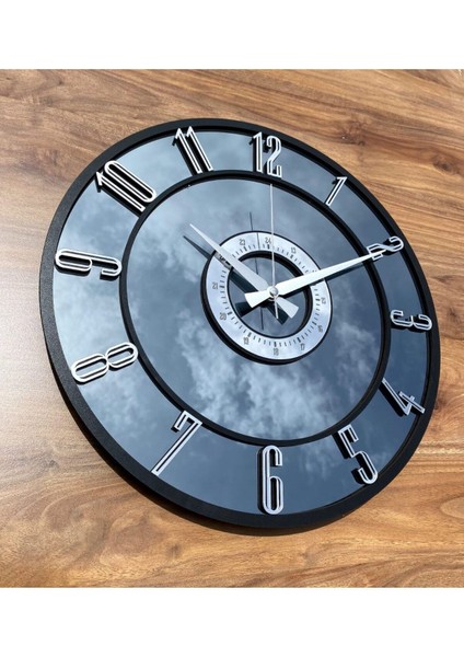 Aynalı Duvar Saati ( Gerçek Ayna) 40 cm Modern Tasarım