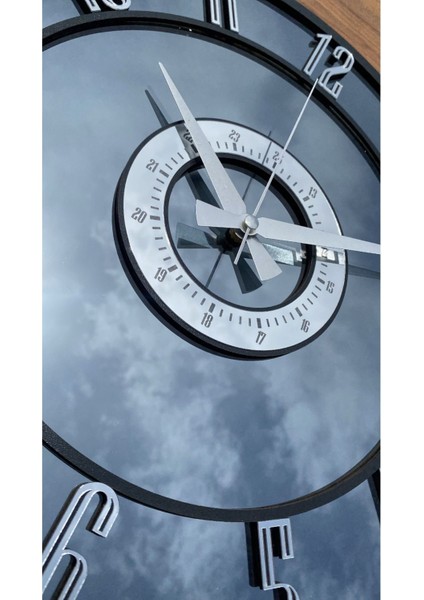 Aynalı Duvar Saati ( Gerçek Ayna) 40 cm Modern Tasarım