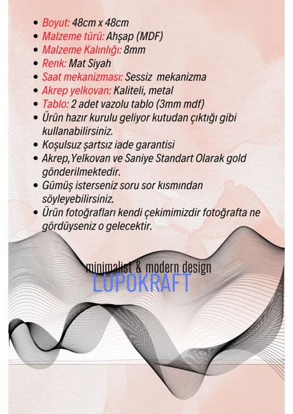 Dekoratif Yeni Modern Mintaka Ahşap Duvar Saati 48CM fiyatları