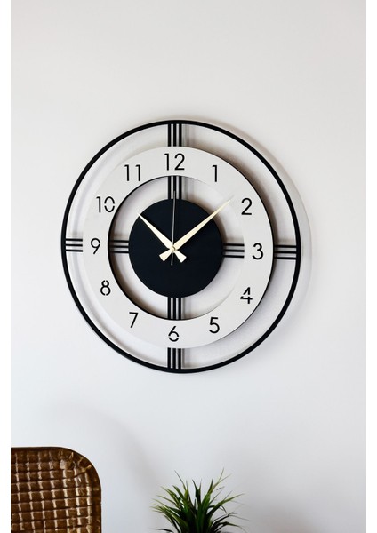 Dekoratif Yeni Modern Mintaka Ahşap Duvar Saati 48CM