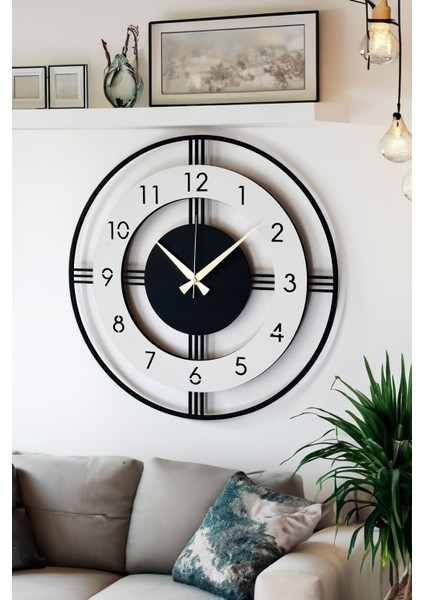 Dekoratif Yeni Modern Mintaka Ahşap Duvar Saati 48CM