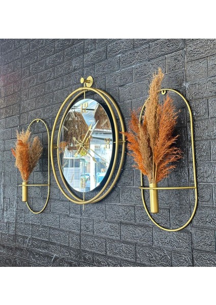 Duvar Saati Tinatti Gold Türk Rakamlı Çiçeklik Set Not:çiçekler Dahil Değildir modelleri