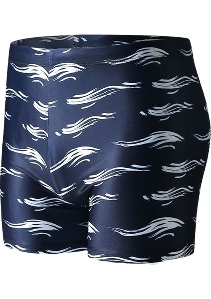 Yaz Mavi Mayo Yetişkin Erkek Boxer Çabuk Kuruyan Mayo Baskılı Anti-Utanç Büyük Boy Bol (Yurt Dışından)