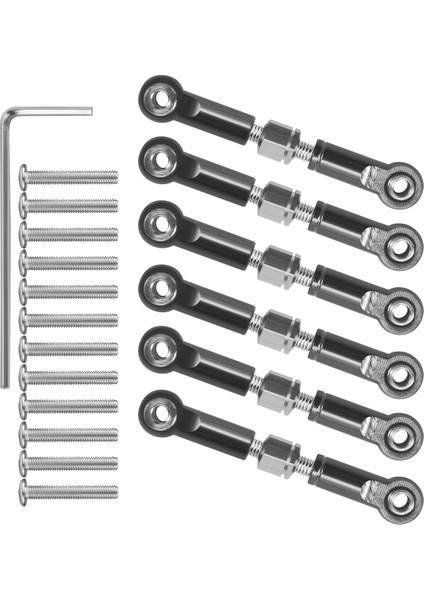 6 Adet Ayarlanabilir Metal Bağlantı Çekme Çubuğu Ön/arka Servo Bağlantısı Wltoys A949 A959 A969 A979 K929 Rc Araba Yükseltme Yedek Parçası, Gri (Yurt Dışından) modelleri