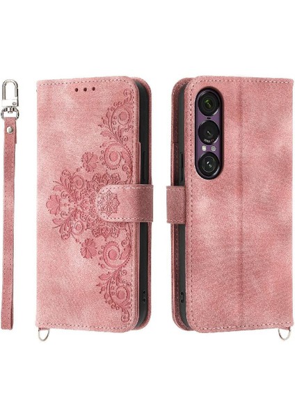 Sony Xperia 1 Vıı Çoklu Kredi Kartı Yuvaları Için Flip Case Kabartmalı (Yurt Dışından)