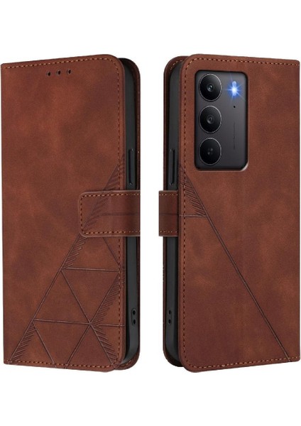 Realme C75 4g Flip Folio Kitap Koruyucu Pu Deri Cüzdan Kapak Için Kılıf (Yurt Dışından)