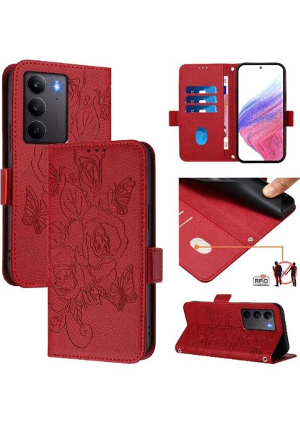 Kredi Kartı Yuvası Pu Deri ile Realme C75 4g Manyetik Cüzdan Için Kılıf (Yurt Dışından)