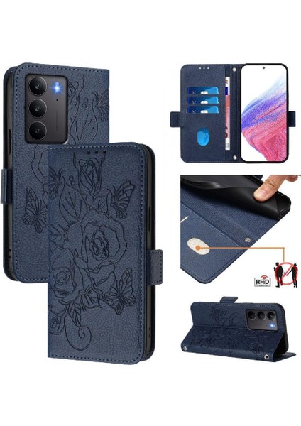 Kredi Kartı Yuvası Pu Deri ile Realme C75 4g Manyetik Cüzdan Için Kılıf (Yurt Dışından)