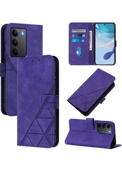 Realme C75 4g Flip Folio Kitap Koruyucu Pu Deri Cüzdan Kapak Için Kılıf (Yurt Dışından)