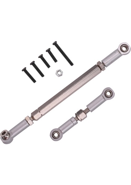 Rc Direksiyon Çubuğu Cnc Işleme Alüminyum Alaşımlı Direksiyon Bağlantı Çubuğu Seti Wpl 1608T Rc Kamyon Için Rc Direksiyon Bağlantı Seti, Gri (Yurt Dışından)