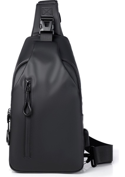 Göğüs Çantası Erkek Yeni Gündelik Moda Omuz Çantası Kıdemli Anlamda Crossbody Çanta USB Şarj Erkek Basit Olabilir (Yurt Dışından)