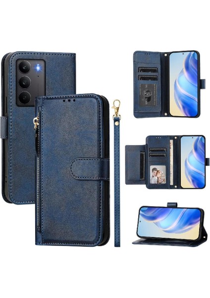 Realme C75 4g Pu Deri Manyetik Fermuar Kart Tutucu Için Flip Case (Yurt Dışından)