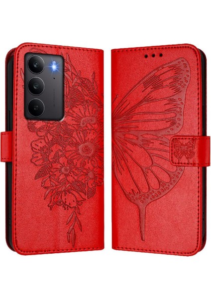 Realme C75 4g Flip Kapak Için Kılıf Manyetik Kabartma Kelebek Prim (Yurt Dışından) indirimleri