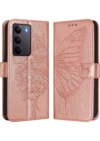 Realme C75 4g Flip Kapak Için Kılıf Manyetik Kabartma Kelebek Prim (Yurt Dışından) indirimleri