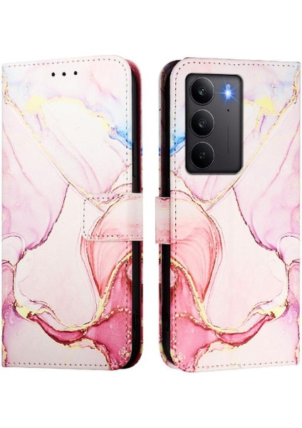 Realme C75 4g Cüzdan Pu Deri Kickstand Mermer Desen Için Kılıf (Yurt Dışından)