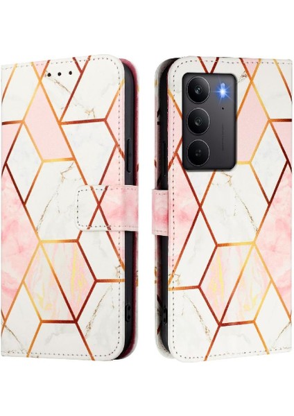 Realme C75 4g Cüzdan Pu Deri Kickstand Mermer Desen Için Kılıf (Yurt Dışından)