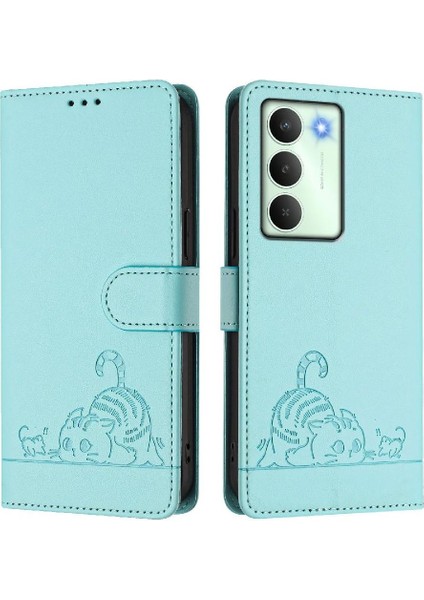 Realme C75 5g Kedi Rfıd Cüzdan Kapak Çevirin Kart Yuvası Tutucu Için Kılıf (Yurt Dışından)