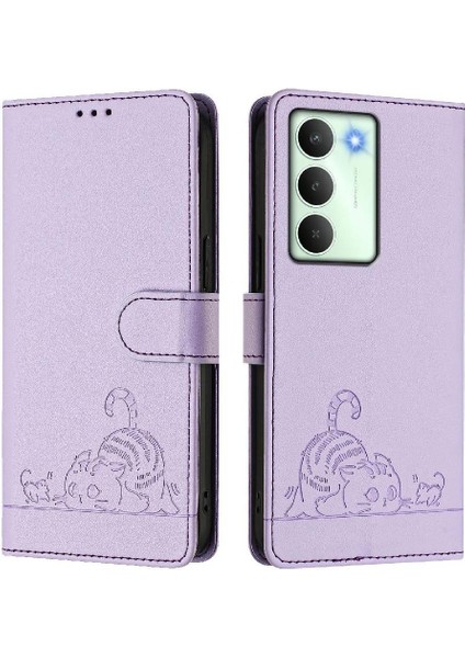 Realme C75 5g Kedi Rfıd Cüzdan Kapak Çevirin Kart Yuvası Tutucu Için Kılıf (Yurt Dışından)