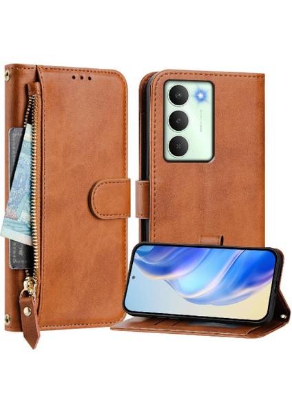 Realme C75 5g Fermuar Kart Tutucu Pu Deri Manyetik Için Flip Case (Yurt Dışından) fırsatları