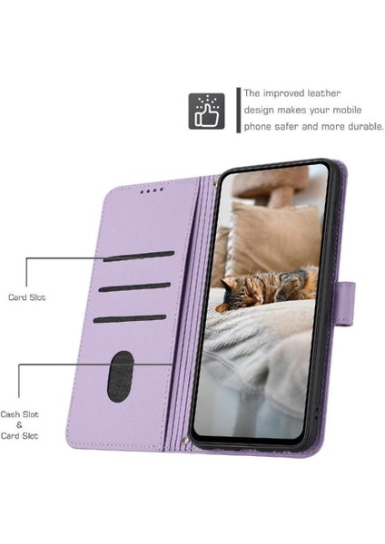 Tecno Spark 30C 5g Sevimli Kedi Kart Tutucu Kickstand Deri Için Flip Case (Yurt Dışından)