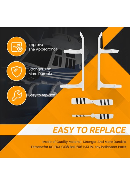 Rc Oyuncak Helikopter Yükseltme C138 Alt Takım ve Kuyruk Rotor Takımı Rc Era C138 Bell 206 1:33 Rc Oyuncak Helikopter Parçaları (Yurt Dışından)