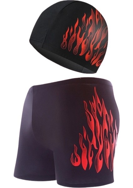 Yaz Erkek Mayo Boxer Büyük Boy Alev Mayo Mayo Bone Seti (Yurt Dışından)