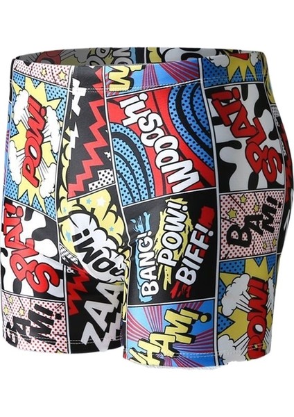 Yaz Kırmızı Grafiti Mayo Yetişkin Erkek Boksör Çabuk Kuruyan Mayo (Yurt Dışından)