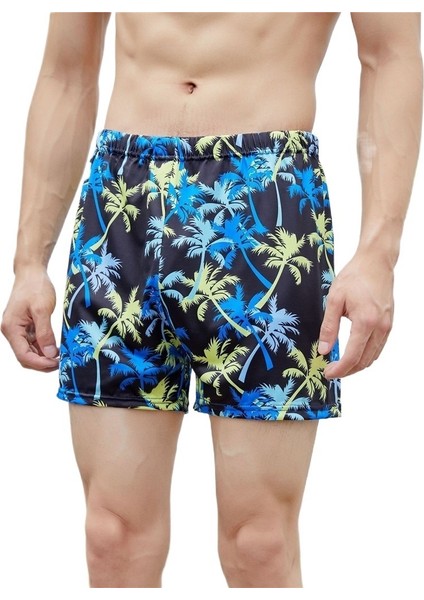 Yaz Mavi Baskılı Büyük Pantolon Plaj Pantolonu Erkek Mayo Büyük Beden (Yurt Dışından)