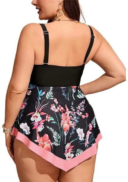 Yaz Yeni Büyük Boy Baskılı Yüksek Bel Bölünmüş Kadın Bikini Mayo Tankini (Yurt Dışından) fiyatları