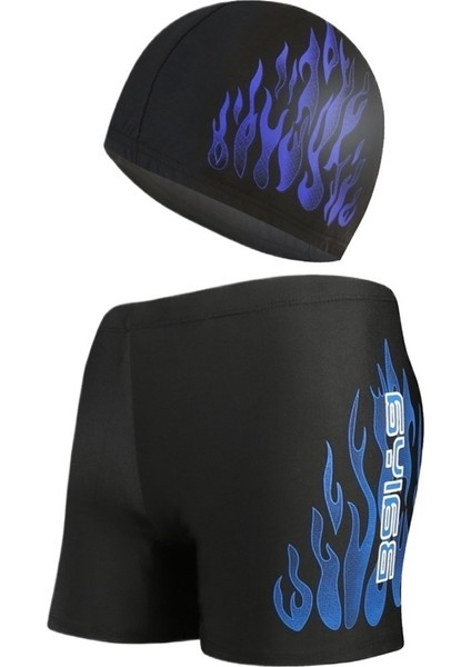 Yazlık Mayo Erkek Boxer Büyük Beden Mayo Erkek Flame Hot Spring Mayo Mayo Bone Ekipmanları (Yurt Dışından)