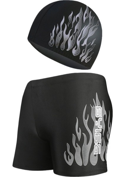 Yazlık Mayo Erkek Boxer Büyük Beden Mayo Erkek Flame Hot Spring Mayo Mayo Bone Ekipmanları (Yurt Dışından)