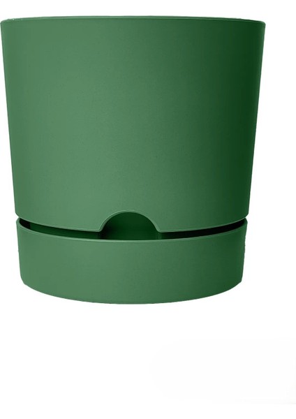 Elite 1.8 Litre (Model: Begonya 15) Tabaklı Dekoratif Mat Plastik Saksı 1 Adet