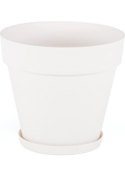Elite Yalı Saksı Plastik Beyaz H:34CM-ÇAP:37CM 1 Adet