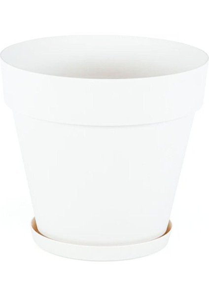 Elite Yalı Saksı Plastik Beyaz H:22CM-ÇAP:24CM 1 Adet